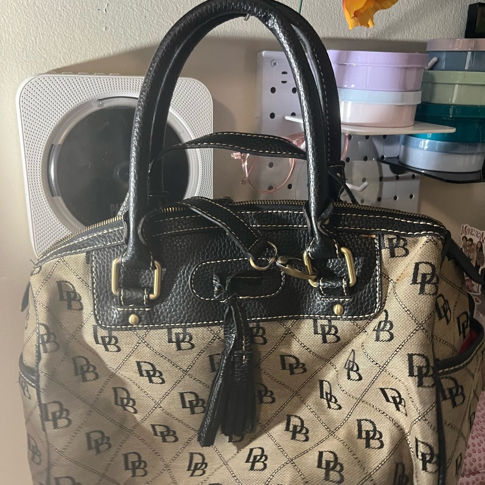 Dooney & Bourke Black and Tan Satchel